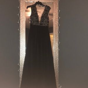 Black/Nude Lace Prom Dress